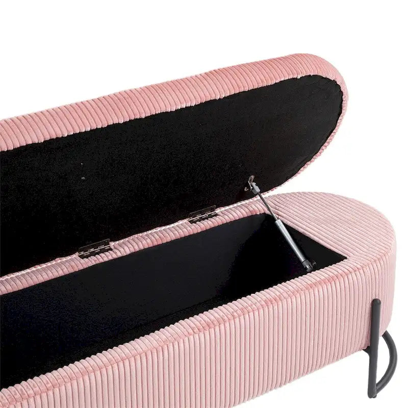 Pouffre de rangement, Banc de bout de lit de chambre à coucher, Pouffre de rangement rembourré en tissu