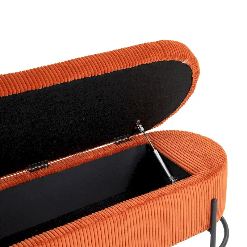 Pouffre de rangement, Banc de bout de lit de chambre à coucher, Pouffre de rangement rembourré en tissu