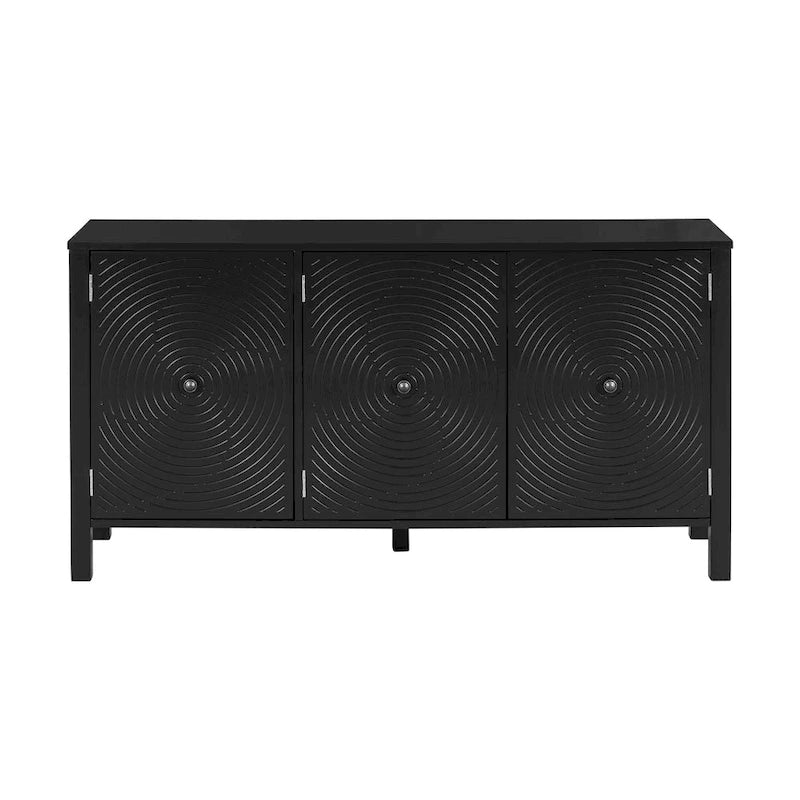 Buffet avec portes incurvées à motifs de volutes
