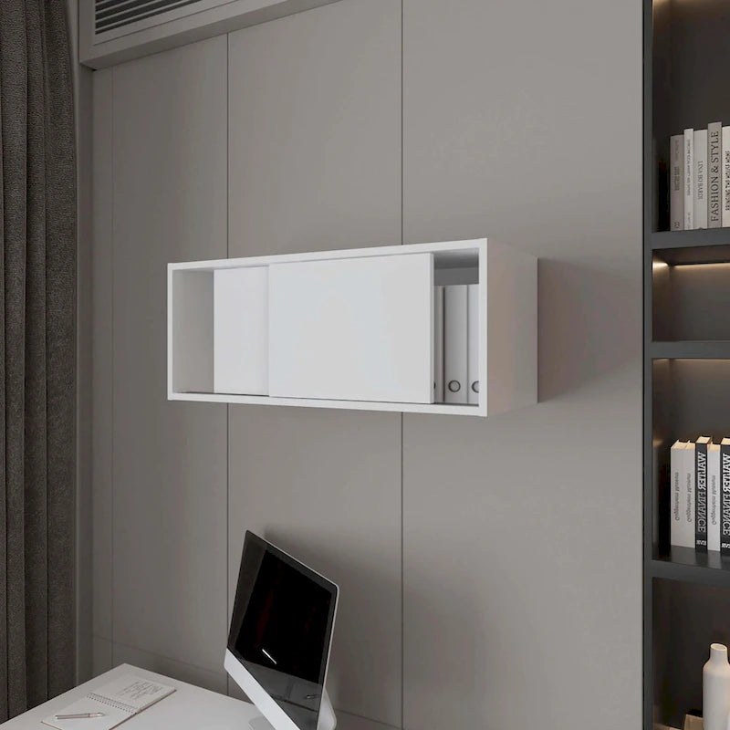 Meuble bas suspendu avec porte coulissante