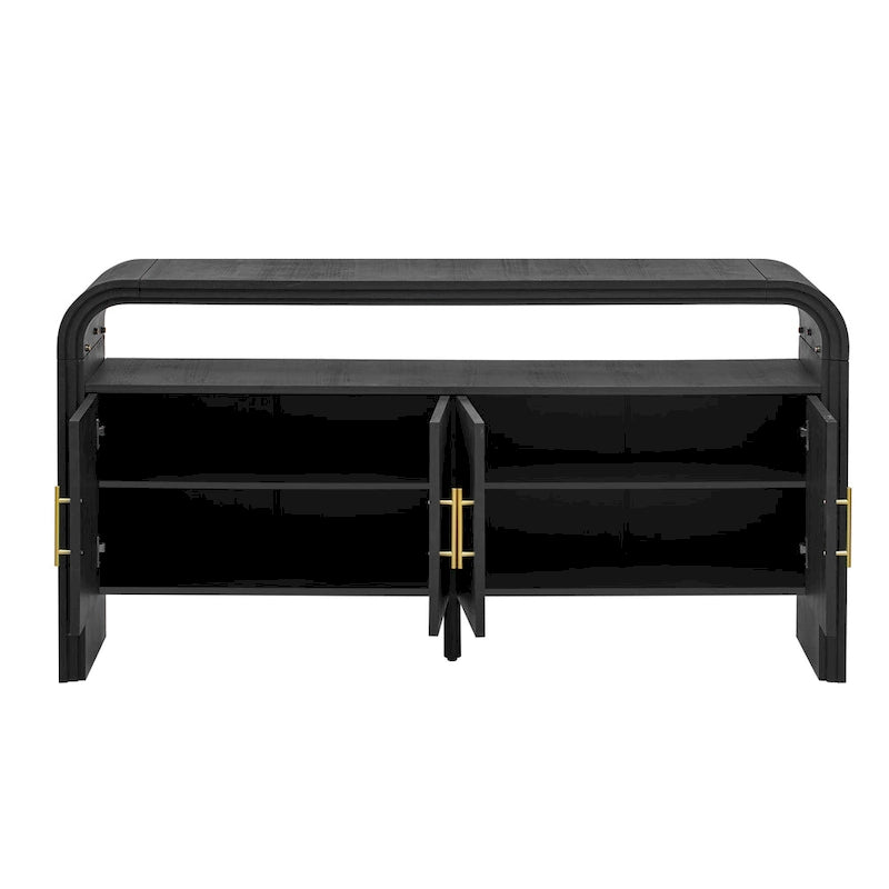 Commode élégante en placage de sapin traité, Convient pour l'entrée, le couloir, le salon, le vestibule