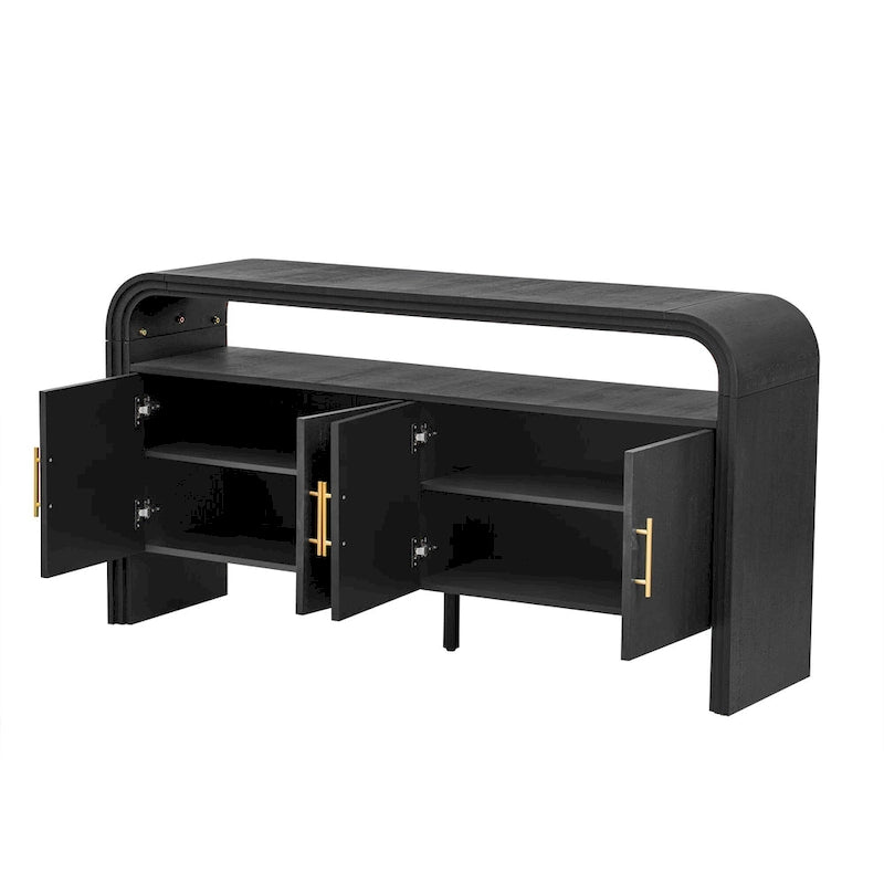 Commode élégante en placage de sapin traité, Convient pour l'entrée, le couloir, le salon, le vestibule