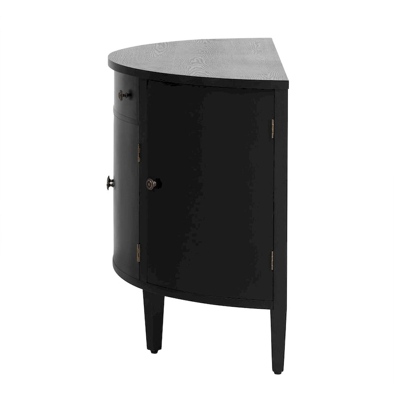 Meuble de rangement au design courbé en placage de bois massif de frêne de Mandchourie, étagères réglables