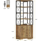 Étagère d'angle haute à 7 niveaux, bibliothèque d'angle industrielle de 193 cm avec rangement