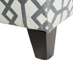 Banc de rangement ottoman, tissu imprimé géométrique gris clair 51 pouces