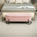 Pouffre de rangement, Banc de bout de lit de chambre à coucher, Pouffre de rangement rembourré en tissu