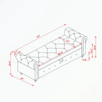 Banc de rangement capitonné avec accoudoirs roulés Repose-pieds de chambre à coucher