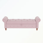 Banc de rangement capitonné avec accoudoirs roulés Repose-pieds de chambre à coucher
