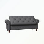 Banc de rangement capitonné avec accoudoirs roulés Repose-pieds de chambre à coucher