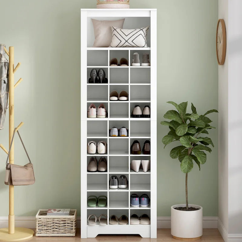 Meuble haut autonome et moderne avec 30 casiers à chaussures