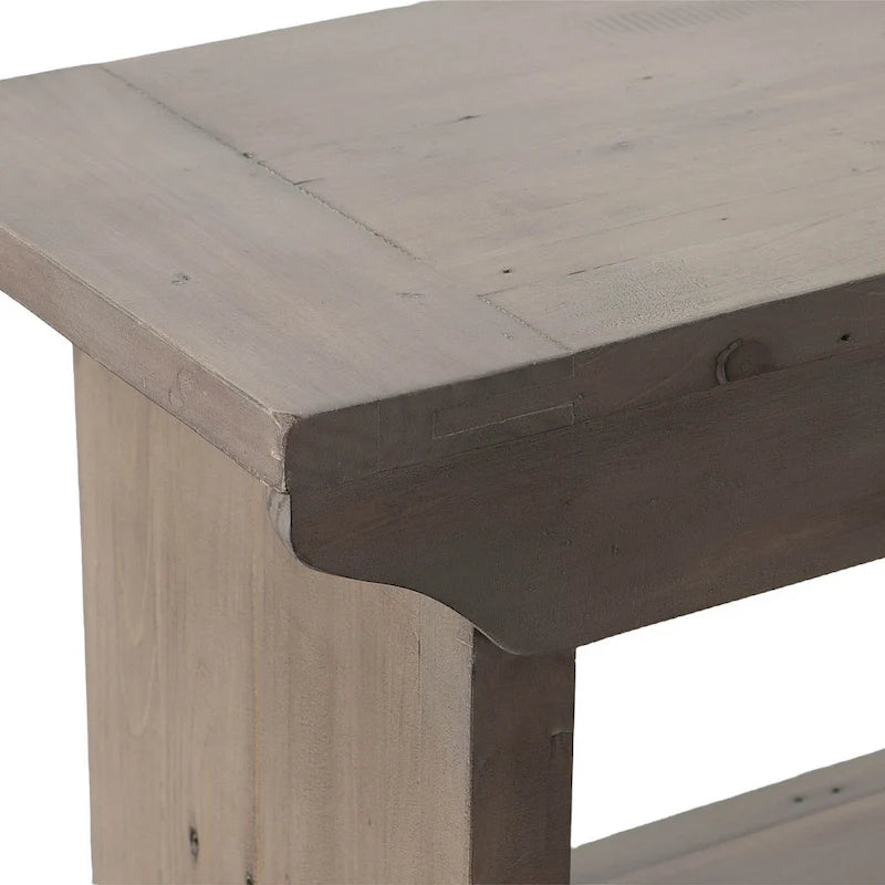 Petit banc large de 31 po, marron clair