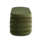 Banc de rangement ovale matelassé en fausse peau de mouton bouclée 49 po
