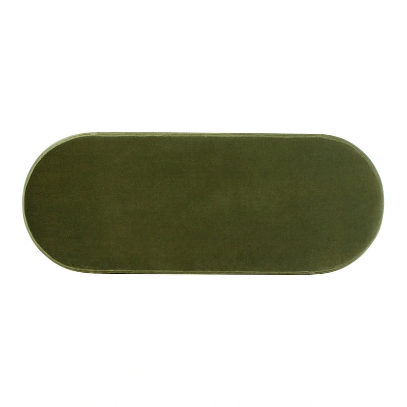 Banc de rangement ovale matelassé en fausse peau de mouton bouclée 49 po