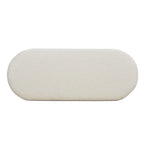 Banc de rangement ovale matelassé en fausse peau de mouton bouclée 49 po