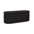 Banc de rangement ovale matelassé en fausse peau de mouton bouclée 49 po