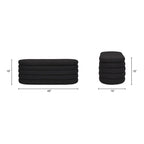 Banc de rangement ovale matelassé en fausse peau de mouton bouclée 49 po
