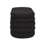 Banc de rangement ovale matelassé en fausse peau de mouton bouclée 49 po