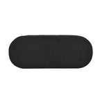 Banc de rangement ovale matelassé en fausse peau de mouton bouclée 49 po