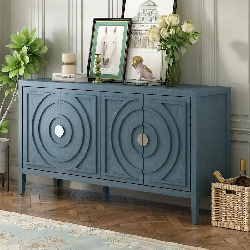 Buffet bas avec poignée de porte en métal