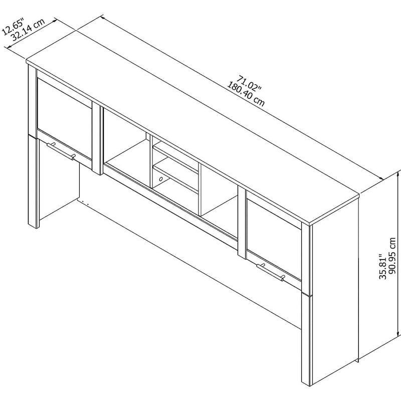 Hutch en finition merisier pour bureau en L (hutch seulement)