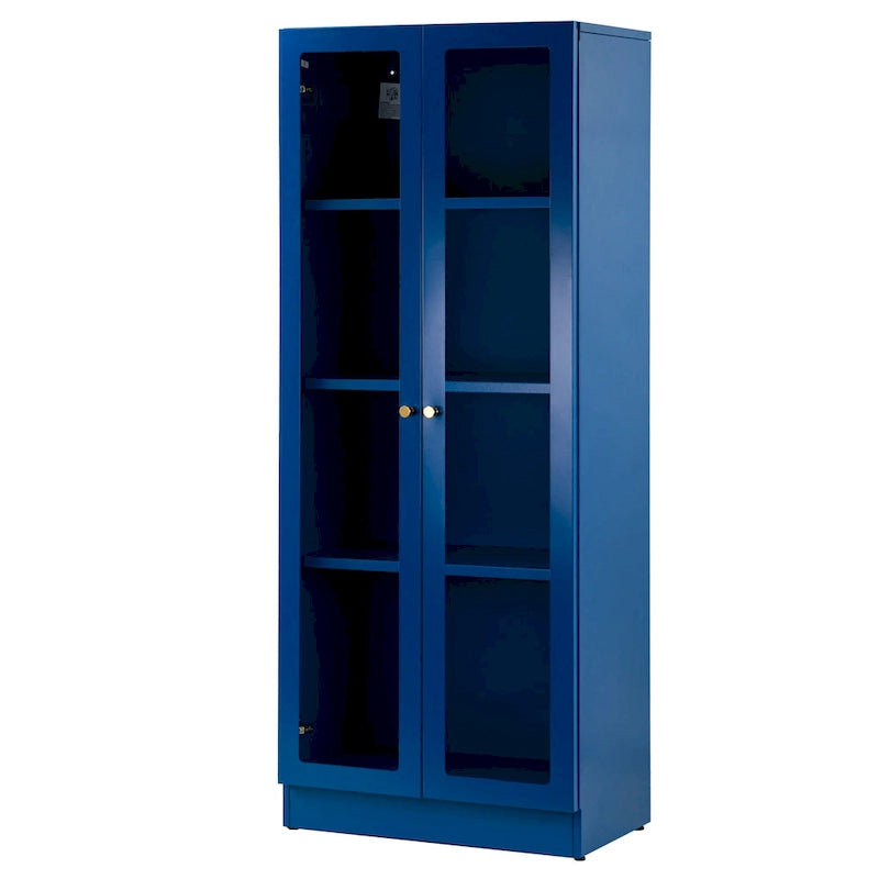 Meuble métallique double porte style français de 59 pouces, bleu