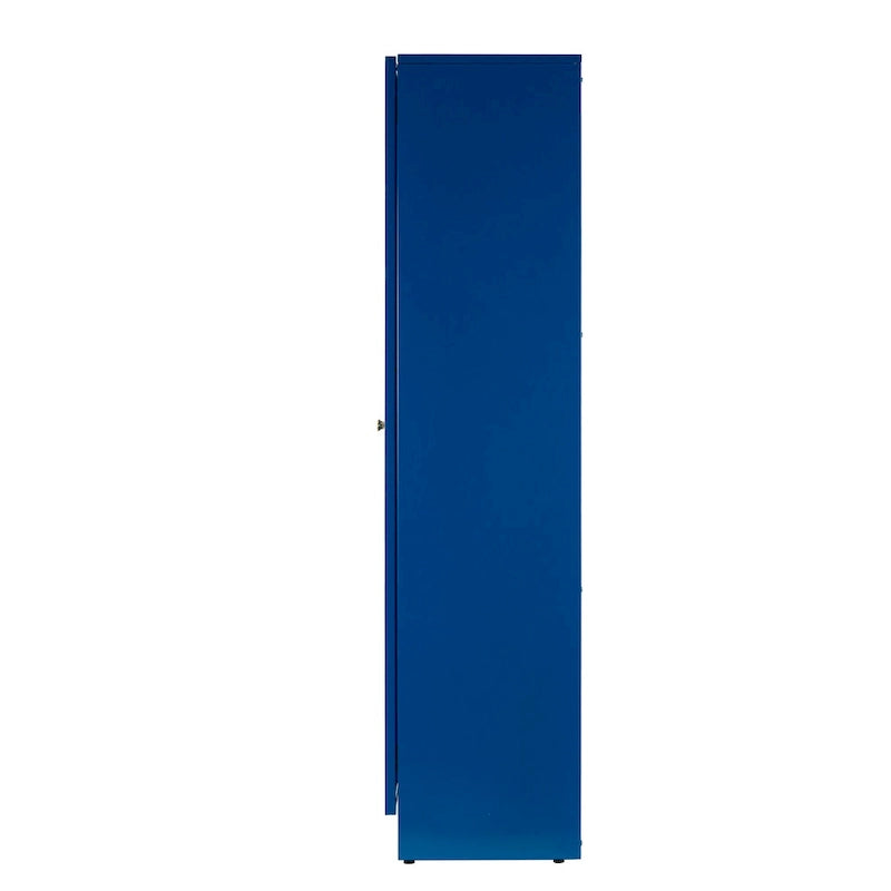 Meuble métallique double porte style français de 59 pouces, bleu