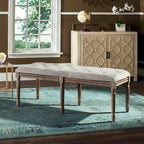 Banquette en bois capitonnée style bistrot français - 120,1 x 44,5 x 48,3 cm - 120 cm de large x 46 cm de profondeur x 48 cm de haut
