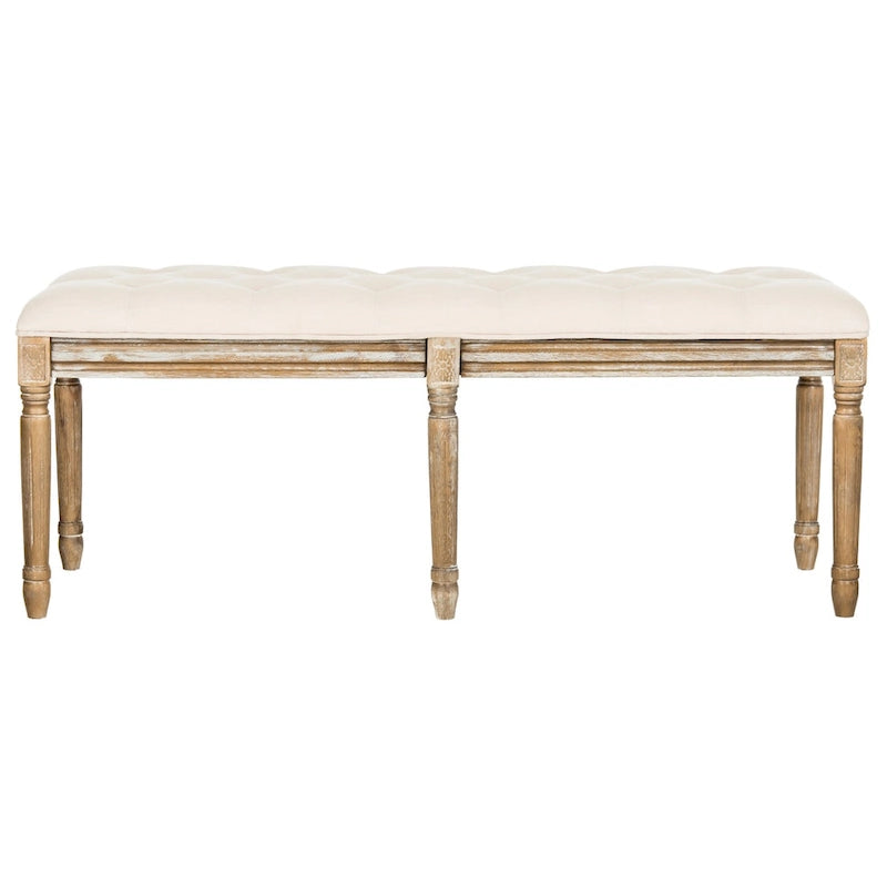 Banquette en bois capitonnée style bistrot français - 120,1 x 44,5 x 48,3 cm - 120 cm de large x 46 cm de profondeur x 48 cm de haut