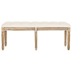 Banquette en bois capitonnée style bistrot français - 120,1 x 44,5 x 48,3 cm - 120 cm de large x 46 cm de profondeur x 48 cm de haut