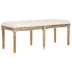 Banquette en bois capitonnée style bistrot français - 120,1 x 44,5 x 48,3 cm - 120 cm de large x 46 cm de profondeur x 48 cm de haut