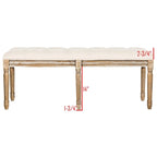 Banquette en bois capitonnée style bistrot français - 120,1 x 44,5 x 48,3 cm - 120 cm de large x 46 cm de profondeur x 48 cm de haut