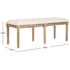 Banquette en bois capitonnée style bistrot français - 120,1 x 44,5 x 48,3 cm - 120 cm de large x 46 cm de profondeur x 48 cm de haut