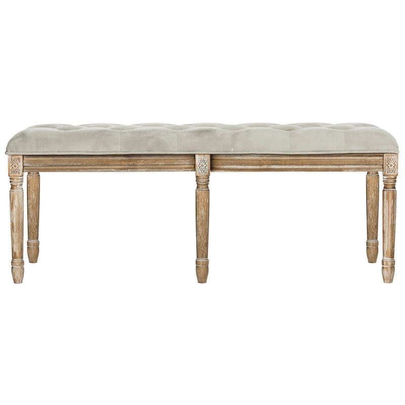 Banquette en bois capitonnée style bistrot français - 120,1 x 44,5 x 48,3 cm - 120 cm de large x 46 cm de profondeur x 48 cm de haut