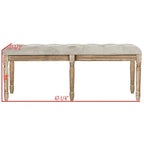 Banquette en bois capitonnée style bistrot français - 120,1 x 44,5 x 48,3 cm - 120 cm de large x 46 cm de profondeur x 48 cm de haut