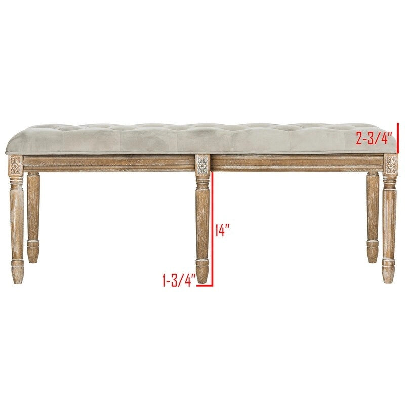 Banquette en bois capitonnée style bistrot français - 120,1 x 44,5 x 48,3 cm - 120 cm de large x 46 cm de profondeur x 48 cm de haut