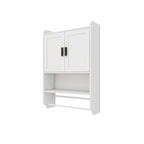 Bathroom Wall Cabinet with Adjustable Shelf, Towel Bar, and Paper Holder