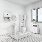 Meuble haut de salle de bain avec étagère réglable, porte-serviettes et dérouleur de papier toilette