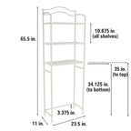 Étagère de rangement de salle de bain 3 niveaux en métal à placer au-dessus des toilettes Household Essentials - 11,6L x 23,5W x 65,5H