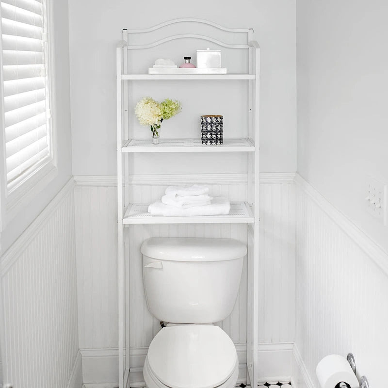 Étagère de rangement de salle de bain 3 niveaux en métal à placer au-dessus des toilettes Household Essentials - 11,6L x 23,5W x 65,5H
