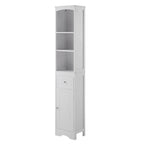 Armoire de salle de bain haute avec placard de rangement, tiroir, étagères
