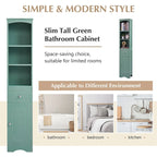 Armoire de salle de bain haute avec placard de rangement, tiroir, étagères