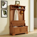 Campbell Hall Tree in Oak Finish - 40 W x 18.5 D x 64.25 H