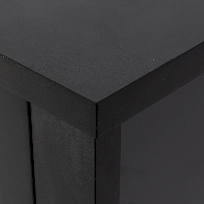 Meuble d'appoint moderne noir en bois massif avec poignées coquilles style rétro