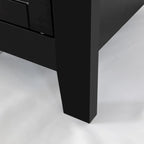 Meuble d'appoint moderne noir en bois massif avec poignées coquilles style rétro