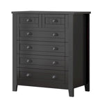 Meuble d'appoint moderne noir en bois massif avec poignées coquilles style rétro
