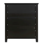 Meuble d'appoint moderne noir en bois massif avec poignées coquilles style rétro