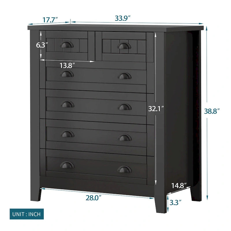 Meuble d'appoint moderne noir en bois massif avec poignées coquilles style rétro