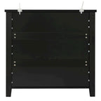 Meuble d'appoint moderne noir en bois massif avec poignées coquilles style rétro