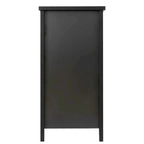 Meuble d'appoint moderne noir en bois massif avec poignées coquilles style rétro