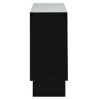 Meuble de rangement avec portes en rotin et étagères réglables